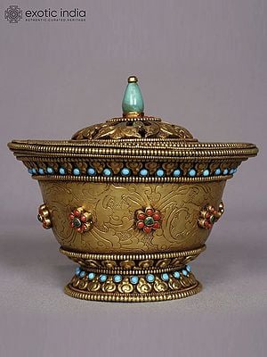 6" Superfine Copper Bowl with Stone