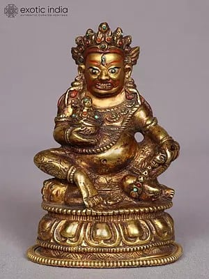 5" Small Copper Superfine Lord Kubera Statue