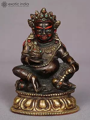 4" Small Superfine Lord Kubera Copper Statue