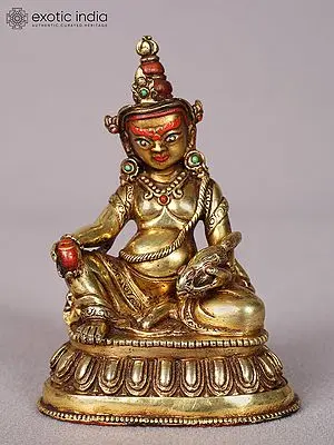 4" Small Copper Superfine Lord Kubera Idol
