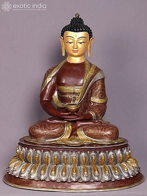 23" Amitabh Buddha in Sitting Copper Statue from Nepal