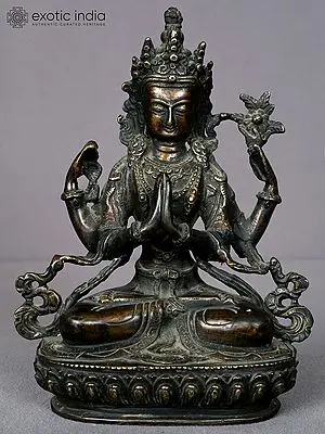 8" Brass Kharchari Statue from Nepal