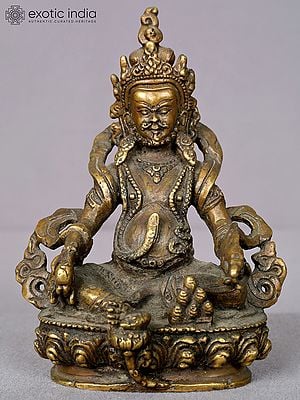 6" Small Brass Kubera Statue from Nepal