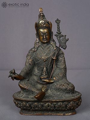 9" Copper Guru Padmasambhava Sculpture from Nepal