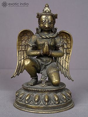 9" Garuda Mount Brass Figurine from Nepal