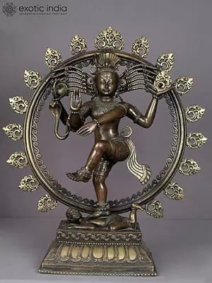 21" Nataraja Brass Idol from Nepal | Lord Shiva Statue