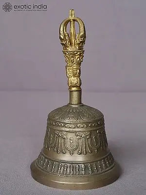 7" Buddhist Brass Dorje Bell from Nepal