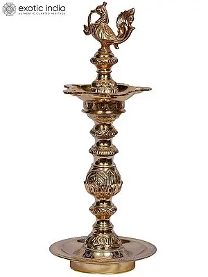 14" Brass Kuthu Vilakku (Oil Lamp)