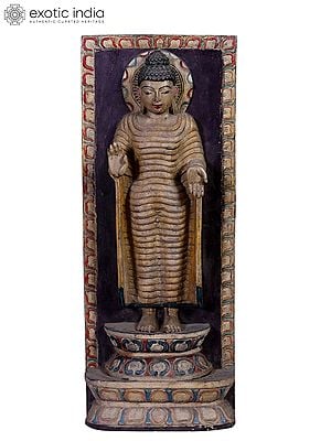 Preaching Buddha Wooden Figurine