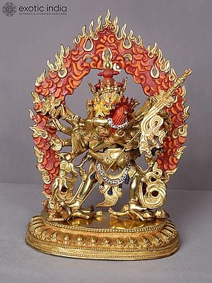 13" Buddhist Deity Chakrasamvara Copper Statue from Nepal