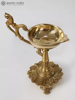 8" Brass Handheld Diya (Lamp)