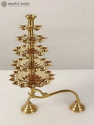 Brass Multi Wicks Arti Lamp (Diya)