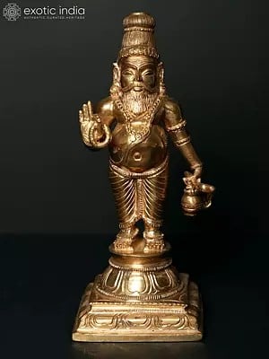 9" Bronze the Great Siddha Guru Agastya Muni Statue