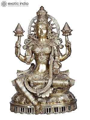 Goddess Lakshmi With Lotus | Brass