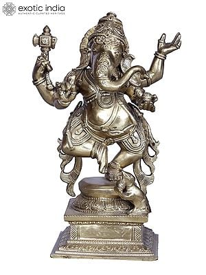 Dancing Ganesha With Mushak | Brass