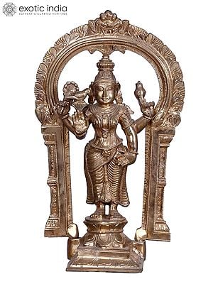Goddess Meenakshi With Arch | Bronze Statue