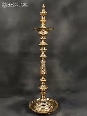 54" Annam Lamp (Peacock Lamp) In Brass | Handmade | Made In India