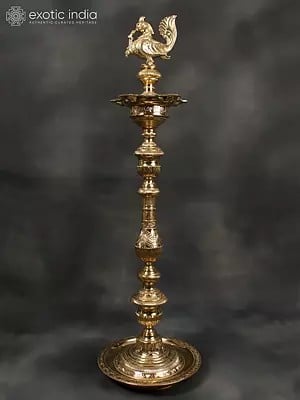 51" Annam Lamp (Peacock Lamp) in Brass | Handmade | Made in India