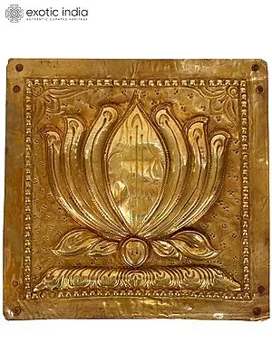 Lotus Repousse Plate | Brass and Iron