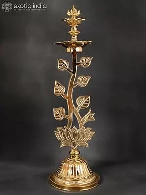 23" Tree Lamp (Lord Ganesha Lamp) In Brass | Handmade | Made In India