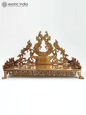 18" Brass Peacock Design Throne