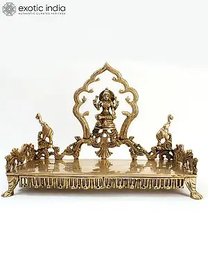 18" Designer Deity Singhasan with Gajalakshmi in Brass