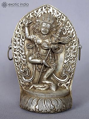 7'' Furious Vajrayogini with Kartika (Knife) from Nepal | Silver Ghau