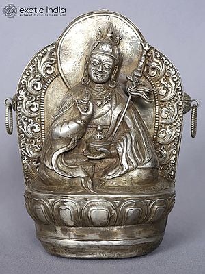 7'' Buddhist Deity Padmasambhava Silver Ghau from Nepal