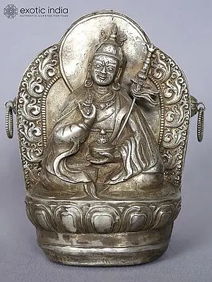 7'' Buddhist Deity Padmasambhava Silver Ghau from Nepal