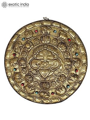 15" Tibetan Wall Hanging Luner Calander representing 12 Zodiacs with Chhepu