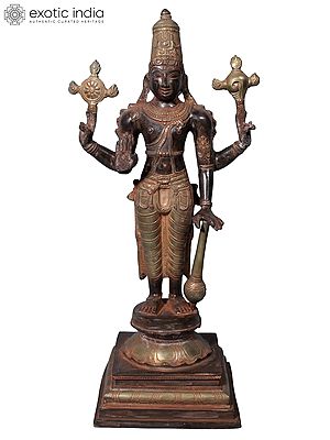 20" Brass Standing Lord Vishnu