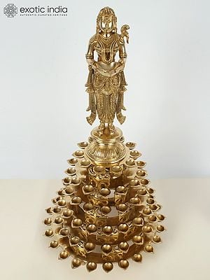 24" Superfine Deep Lakshmi 108 Wicks Lamp