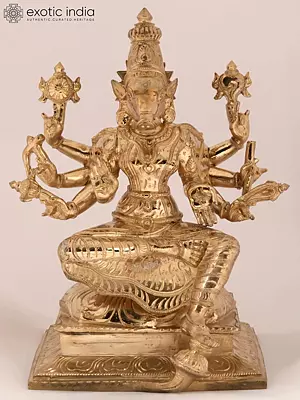 12'' Eight-Handed Goddess Varahi Bronze Statue