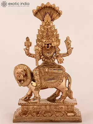 7" Goddess Pratyangira (Atharvana Bhadrakali) Bronze Idol