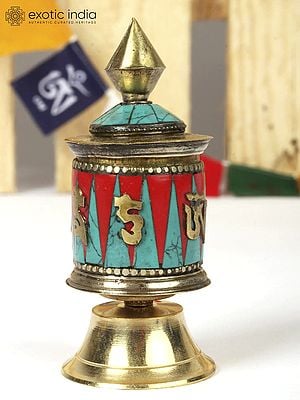 3" Small Tibetan Buddhist Prayer Wheel | Table Piece | Made in Nepal