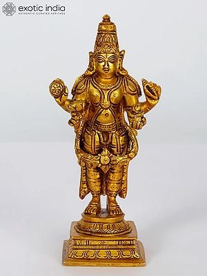 6" Lord Dhanvantari - The Physician of The Gods in Brass