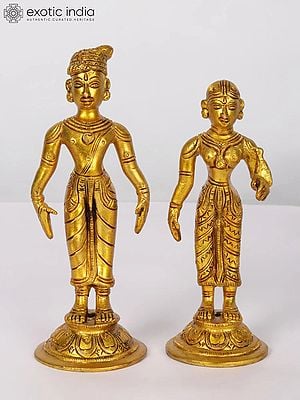 6" Raja Rani Couple in Brass