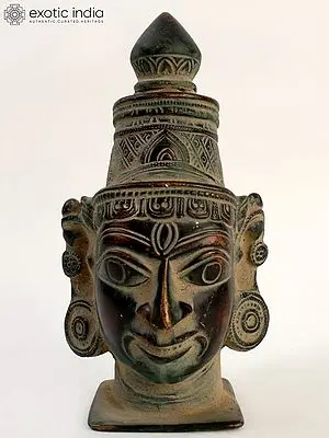 6" Lord Shiva Head in Brass
