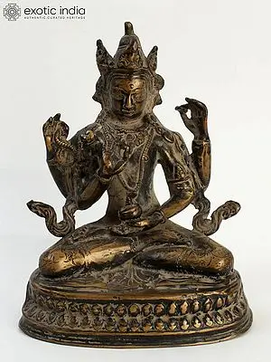 6" Tibetan Buddhist Goddess Green Tara in Brass