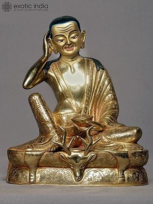 8" Guru Milarepa Idol from Nepal | Nepalese Copper Statue