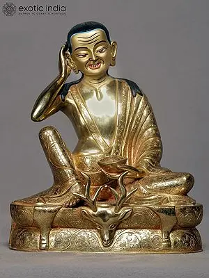 8" Guru Milarepa Idol from Nepal | Nepalese Copper Statue