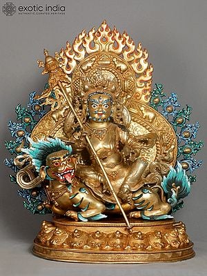 23" Tibetan Buddhist Kubera Copper Statue from Nepal