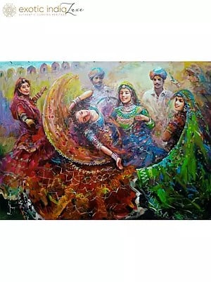 The Women in Ghoomar Celebration Painting