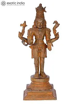 Lord Pashupatinath Panchaloha Bronze Sculpture, Lost-Wax Casting
