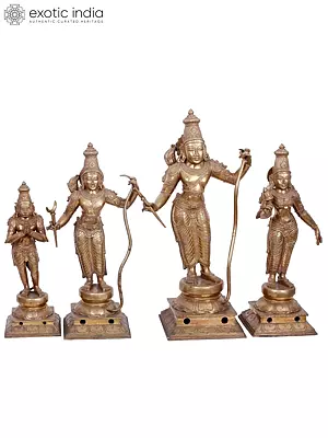 25'' Ram Darbar Idol | Madhuchista Vidhana (Lost-Wax) | Panchaloha Bronze from Swamimalai