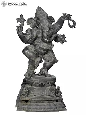7ft Ganesha as 'Mahakaya' Ganapati| Lost-Wax Panchaloha Bronze Statue from Swamimalai (Shipped by Sea For Non India Deliveries)