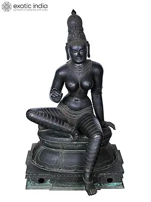 52'' Superfine Devi Uma (Bhoga Sakthi) | Madhuchista Vidhana (Lost-Wax) | Panchaloha Bronze from Swamimalai
