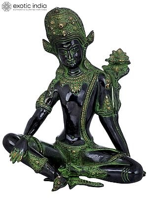 10" Indra - The Most Popular Vedic God In Brass | Handmade | Made In India