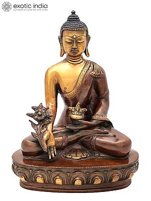 9" Handcrafted Medicine Buddha Brass Statue | Lord Bhaishajyaguru Figurine