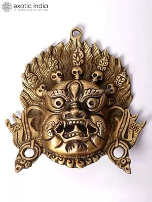 6" Tibetan Buddhist Deity Mahakala | Wall Hanging Mask
